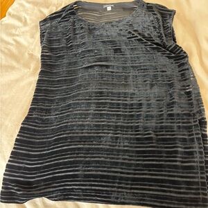 Eileen Fisher black/sheer sleeveless tunic